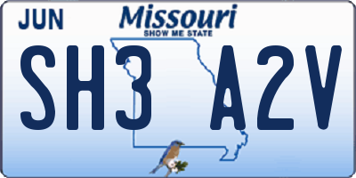 MO license plate SH3A2V