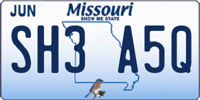 MO license plate SH3A5Q