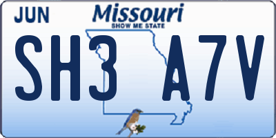 MO license plate SH3A7V