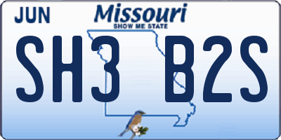 MO license plate SH3B2S