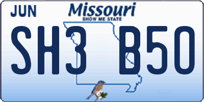 MO license plate SH3B5O