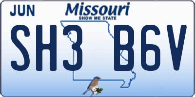 MO license plate SH3B6V