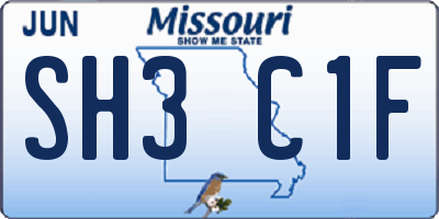 MO license plate SH3C1F