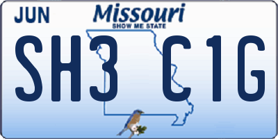 MO license plate SH3C1G