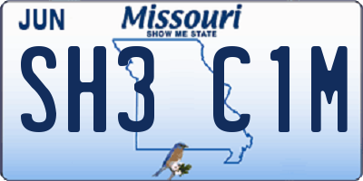 MO license plate SH3C1M