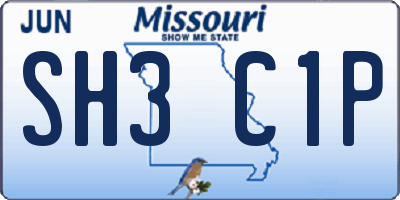 MO license plate SH3C1P