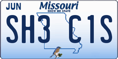 MO license plate SH3C1S