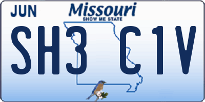 MO license plate SH3C1V
