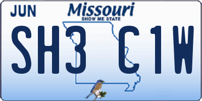MO license plate SH3C1W
