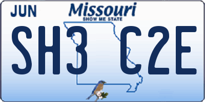 MO license plate SH3C2E