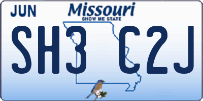MO license plate SH3C2J