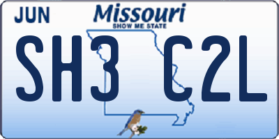 MO license plate SH3C2L