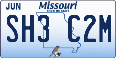 MO license plate SH3C2M