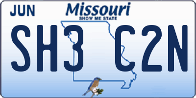 MO license plate SH3C2N