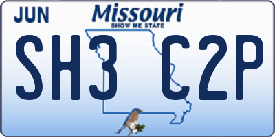 MO license plate SH3C2P