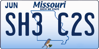 MO license plate SH3C2S