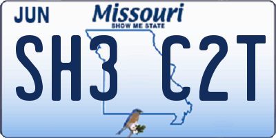 MO license plate SH3C2T