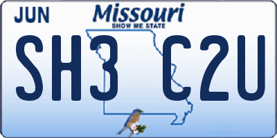 MO license plate SH3C2U
