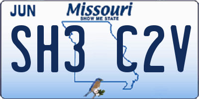 MO license plate SH3C2V