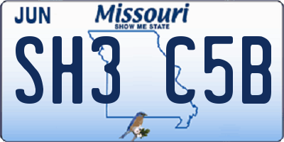 MO license plate SH3C5B