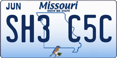 MO license plate SH3C5C