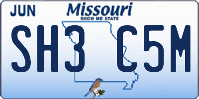 MO license plate SH3C5M