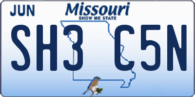 MO license plate SH3C5N