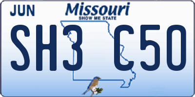 MO license plate SH3C5O