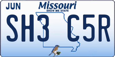 MO license plate SH3C5R