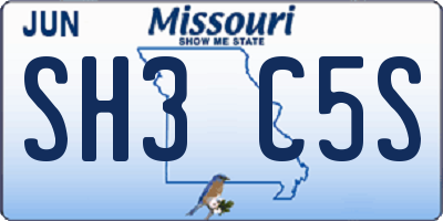 MO license plate SH3C5S