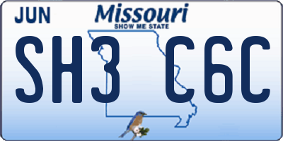 MO license plate SH3C6C
