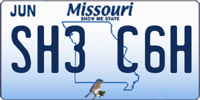 MO license plate SH3C6H