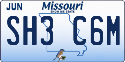 MO license plate SH3C6M
