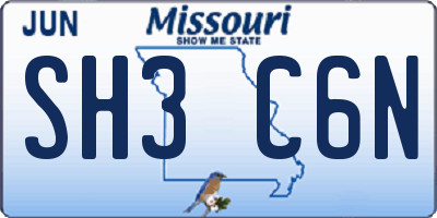 MO license plate SH3C6N