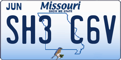 MO license plate SH3C6V
