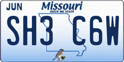 MO license plate SH3C6W