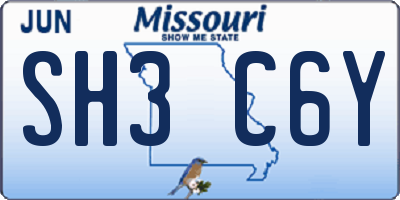 MO license plate SH3C6Y
