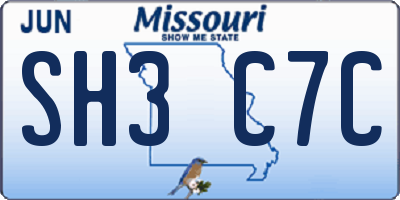 MO license plate SH3C7C