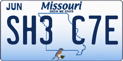 MO license plate SH3C7E