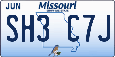MO license plate SH3C7J
