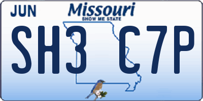 MO license plate SH3C7P