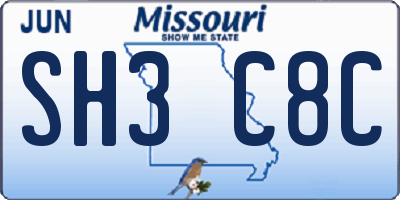 MO license plate SH3C8C
