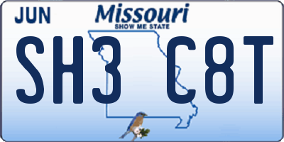 MO license plate SH3C8T