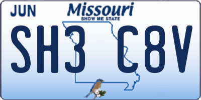 MO license plate SH3C8V
