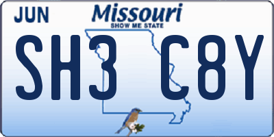 MO license plate SH3C8Y