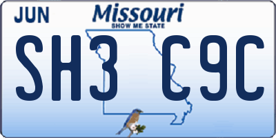 MO license plate SH3C9C