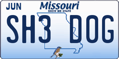 MO license plate SH3D0G