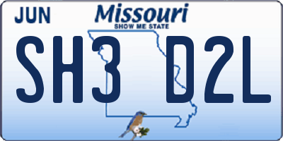MO license plate SH3D2L