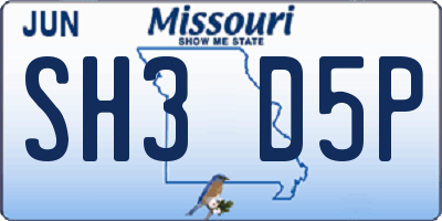 MO license plate SH3D5P