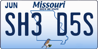 MO license plate SH3D5S